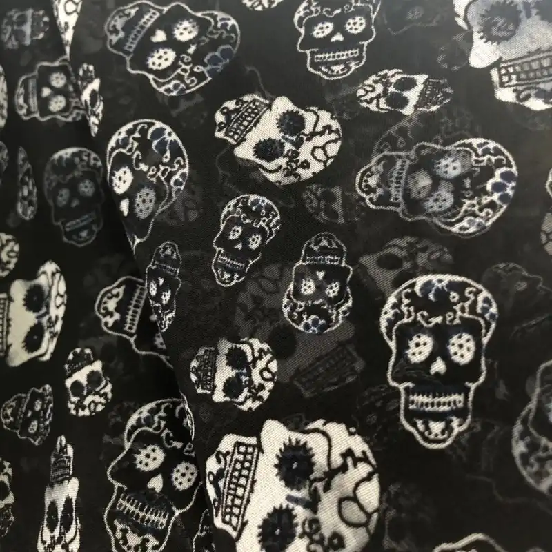 skull chiffon fabric