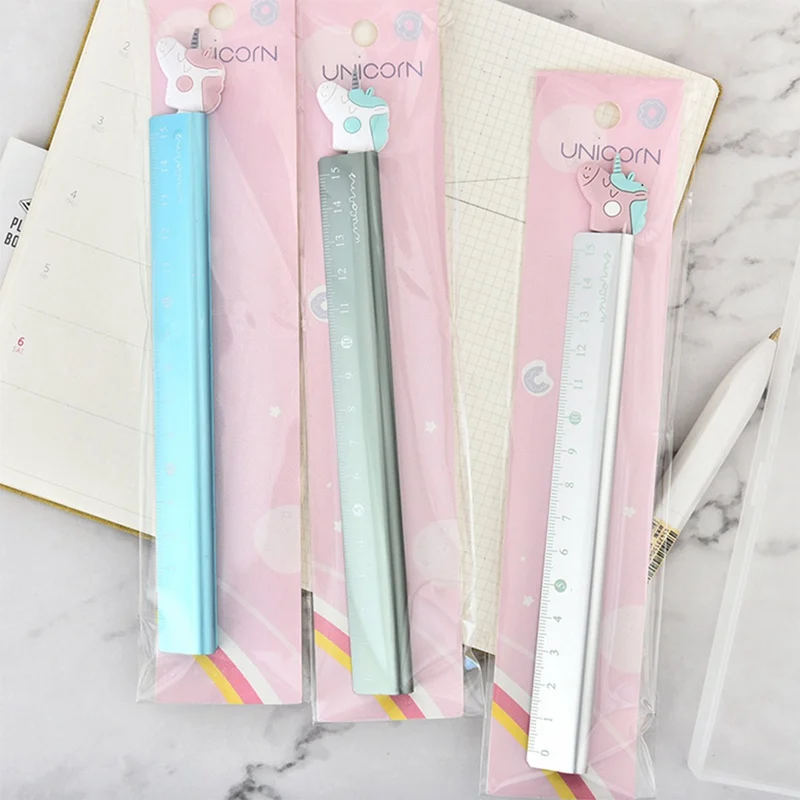 

Hot Sell Random Color Unicorn Dream Aluminum Ruler Measuring Straight Ruler Tool Promotional Gift Stationery