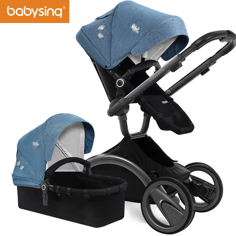 Babysing V GO 360 градусов вращающиеся колеса Высокая Пейзаж каретки Складная коляска