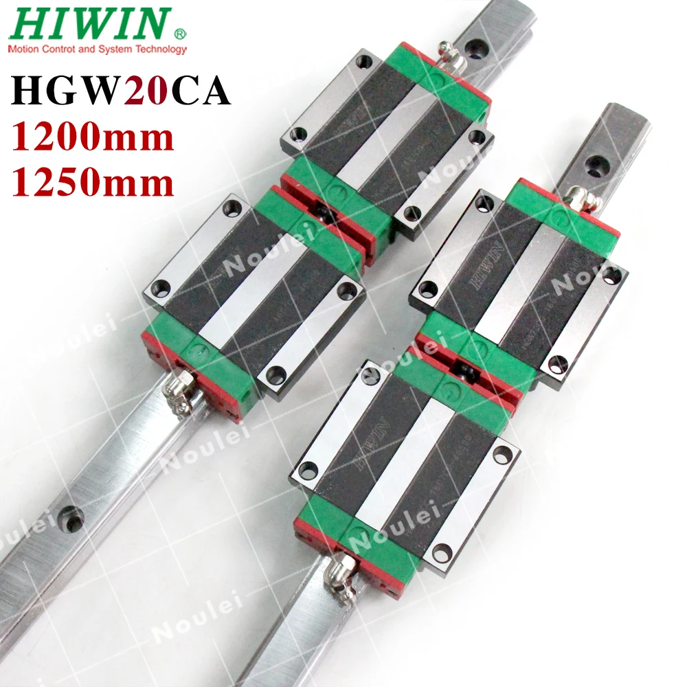 

HIWIN 2pcs HGR20 Linear Rail 1200mm and 4pcs HGW20CC HGW20CA CNC Linear Guide Rail Block CNC kit HGW20 1250mm