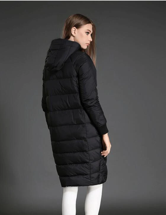 Стильное зимнее пуховое пальто с большим карманом, теплое пуховое пальто для женщин, длинное зимнее пальто