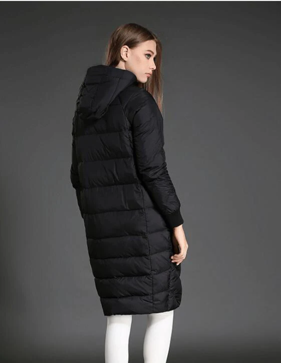 Cocoon Style Winter Down Coat Large Pocket Warm Down Coat Women Long Winter Coat