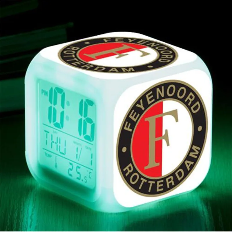 Цифровые wekker feyenoord настольные часы Роттердамский будильник светодиодный