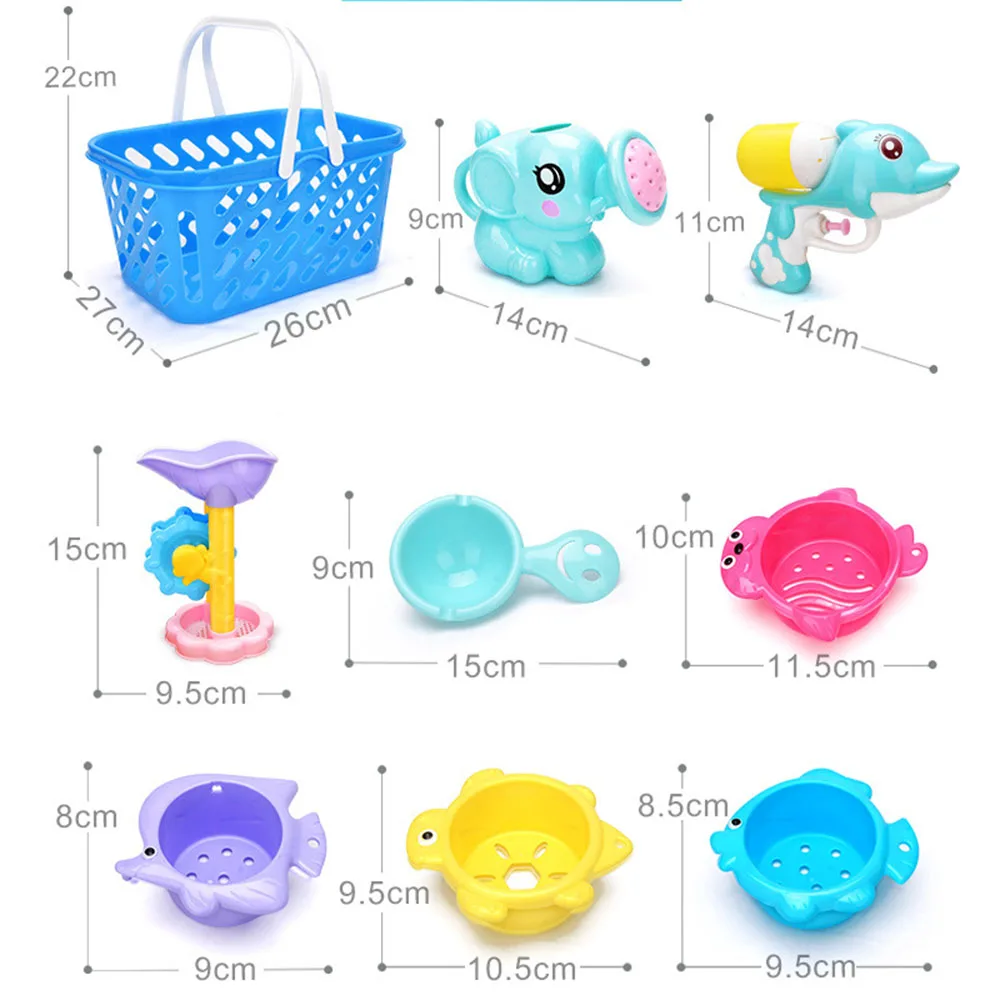 9 шт./компл. детские игрушки для ванной Аксессуары водяного Душ брызг воды играть в игры для бани Ванная комната игрушки для детей