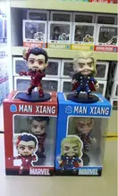 12cm Marvel Anime The Avengers Action Figures Mini Ironman Garage Kits Cute Thor Model with Gift