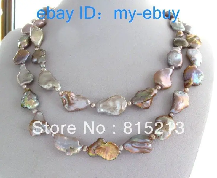 

ddh00691 Purple & Brown Keshi Keishi Baroque Freshwater Pearl Necklace