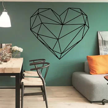 

1Pcs Geometric Heart Carved Nordic Wall Stickers Creative Home Romance Decorative Adesivo De Parede Removable Vinyl Wall Sticker