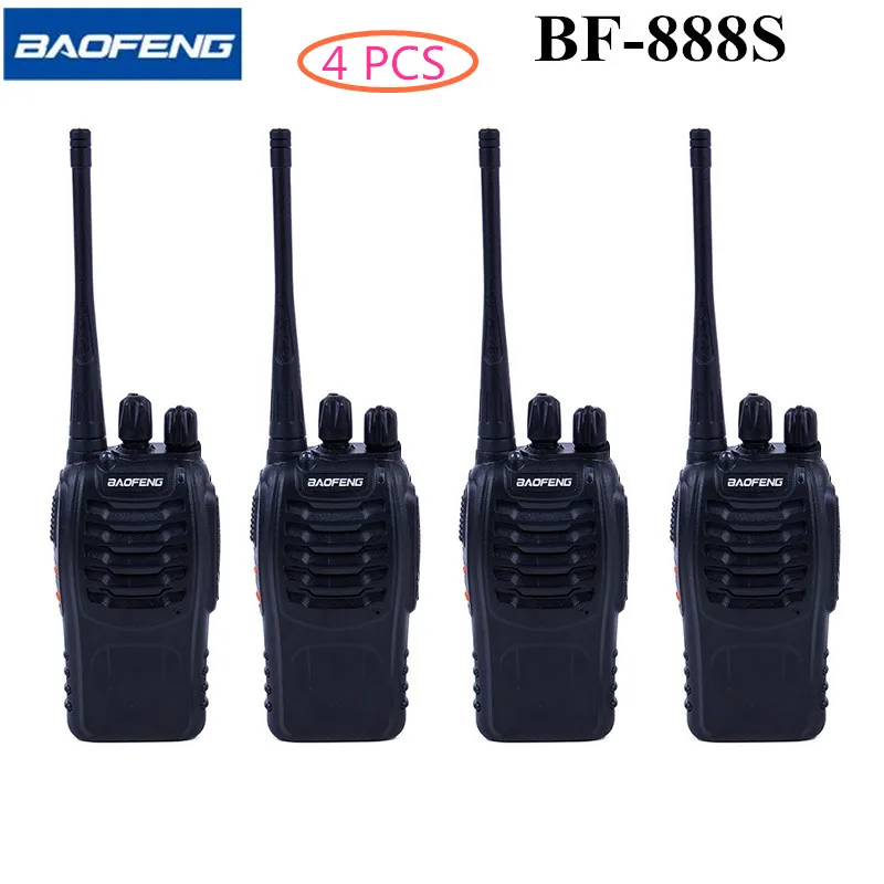 4 шт. Baofeng BF-888S Двухканальные рации 5 Вт UHF 400-470 мГц ручной Портативный CB