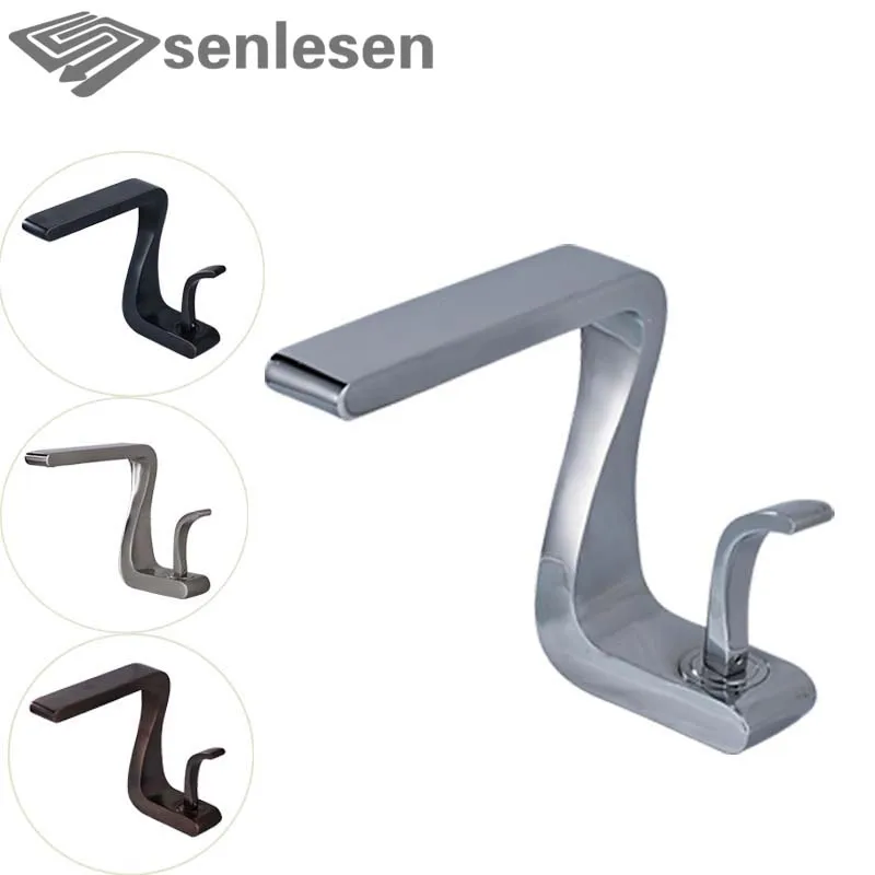 

Newly Arrived Bathroom Basin Mixer Faucet Chrome / Black / Oil Rubbed Bronze / Brushed Nickel with Single Handle Hole