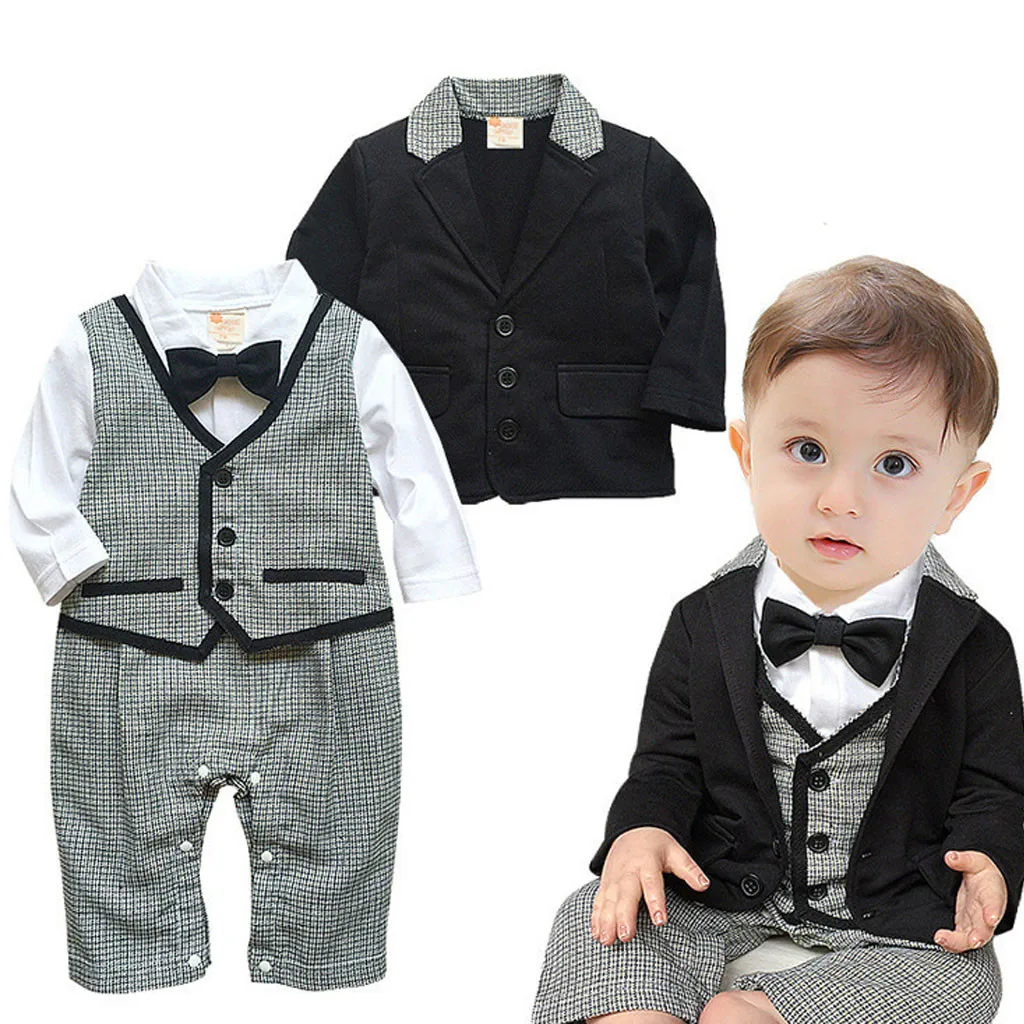 

2018 Hot Sale Christmas Clothing Toddler Baby Boy Bowtie Gentleman Coat T-Shirt Pants Wedding Suit Cloth Sets #20
