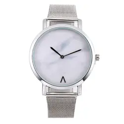 Спортивные часы на открытом воздухе серебряные часы ремешок тонкий мрамор циферблат часы для мужчин для женщин кварцевые часы для