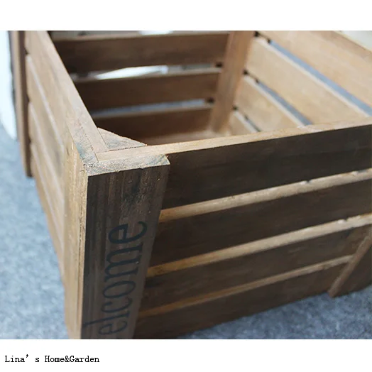 Прочные квадратные деревянные ящики ручной работы в деревенском стиле
