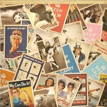 

32 pcs World War II Greeting Cards Collector Retro Nostalgia Postcards Cartoon card 10x14cm Carte Postale Office School Supplies