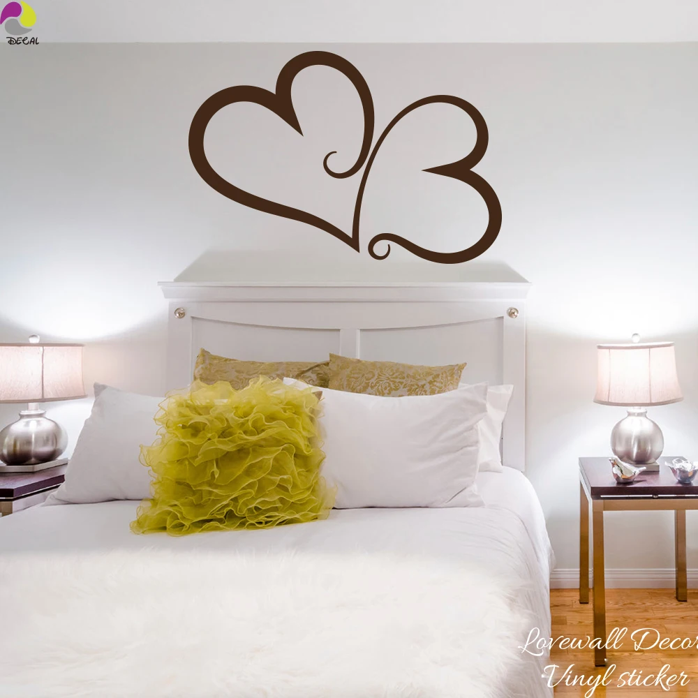 Heart Wall Sticker Bedroom Baby Nursery Double Heart Wall Decal Family