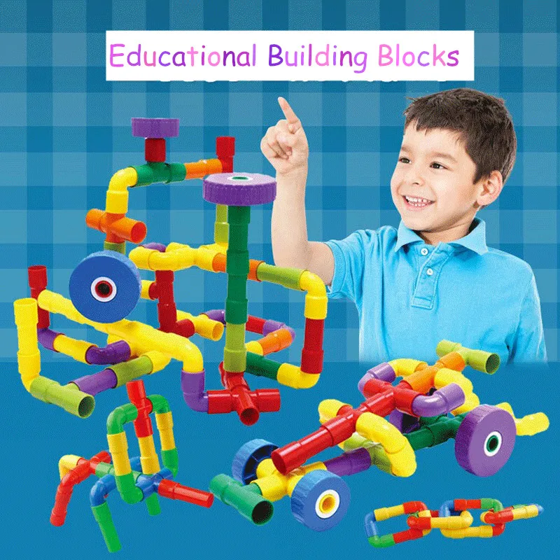 

Mylitdear Designer Pipe Building Blocks DIY Construction Cars Model Set Boy Kids Funny Plastic Bricks Games Children Toys Gifts