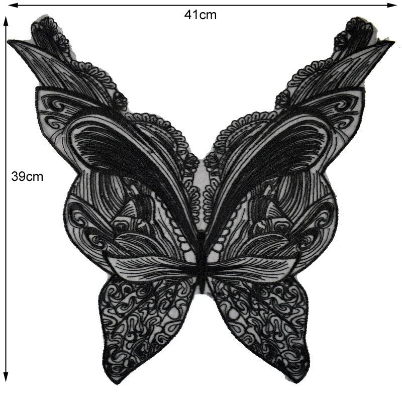 Черная бабочка кружевной воротник вышитая отделка декольте аппликация украшения Винтажные Украшения свадебное платье аксессуары BW138