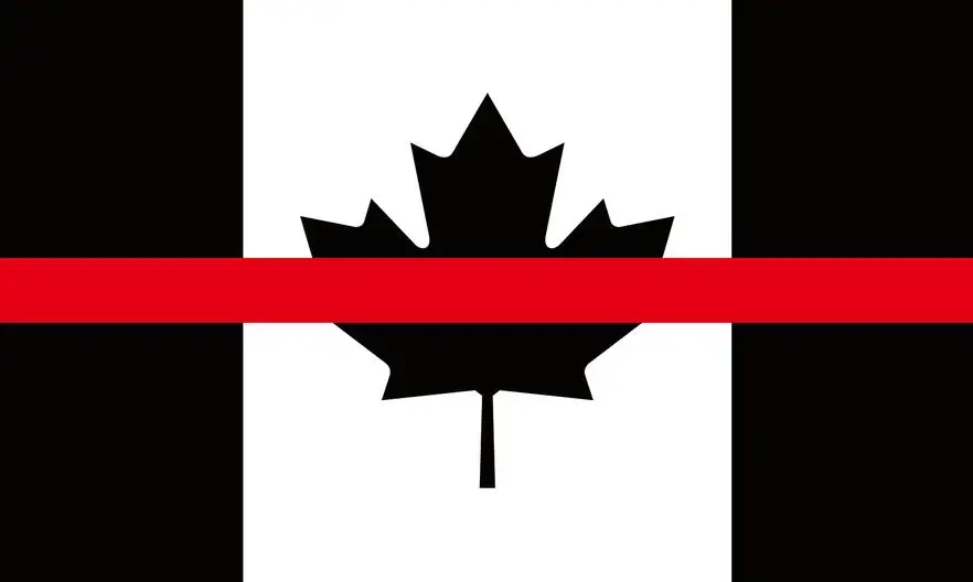 xvggdg пользовательский флаг Канада синяя линия флаги, 3X5 футов тонкая синяя линия Канада Флаг - Цвет: Красный