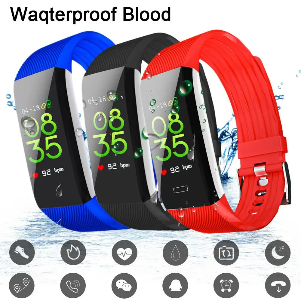 

High Quality IP67 Waterproof Bluetooth Smart Band Blood Pressure ECG Sleep Health Monitor Tracker USB Line Charging Smart Watch