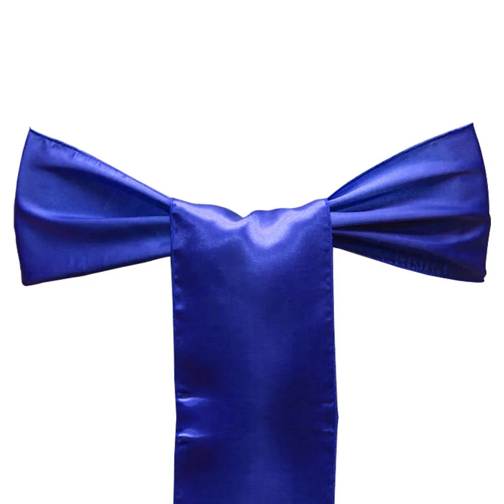 Wholesale 100pcs New Royal Blue Satin Chair Sashes Bows 15cmX275cm