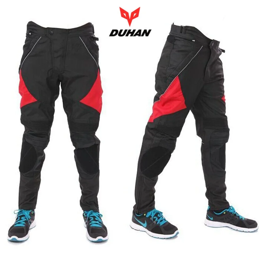 1 шт мужские мотоциклетные брюки для байкеров ветрозащитные брюки джинсы с защитой - Цвет: red
