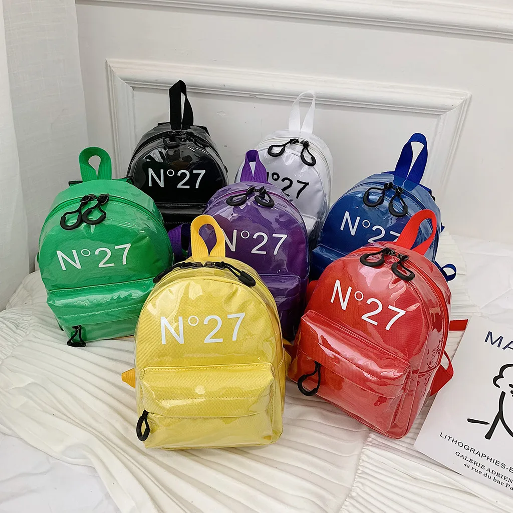 

Clear Transparent Women Backpack candy color Bags For School Mini yellow Black Schoolbags For Teenage Girls Bookbag mochila