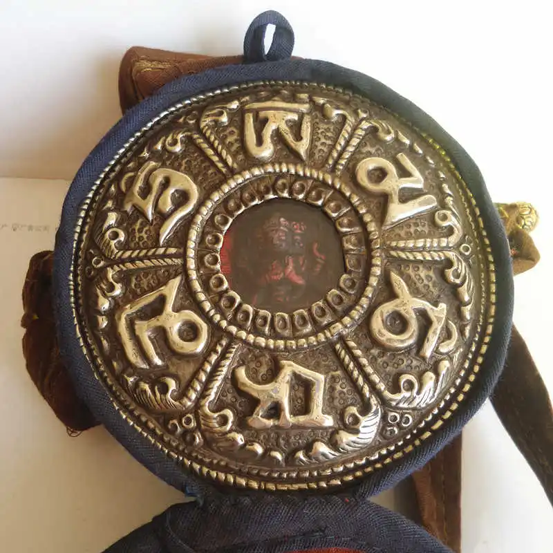TGB222 Tibetan Prayer Box Ghau Amulet Locket Six Words Mantra OM MANI