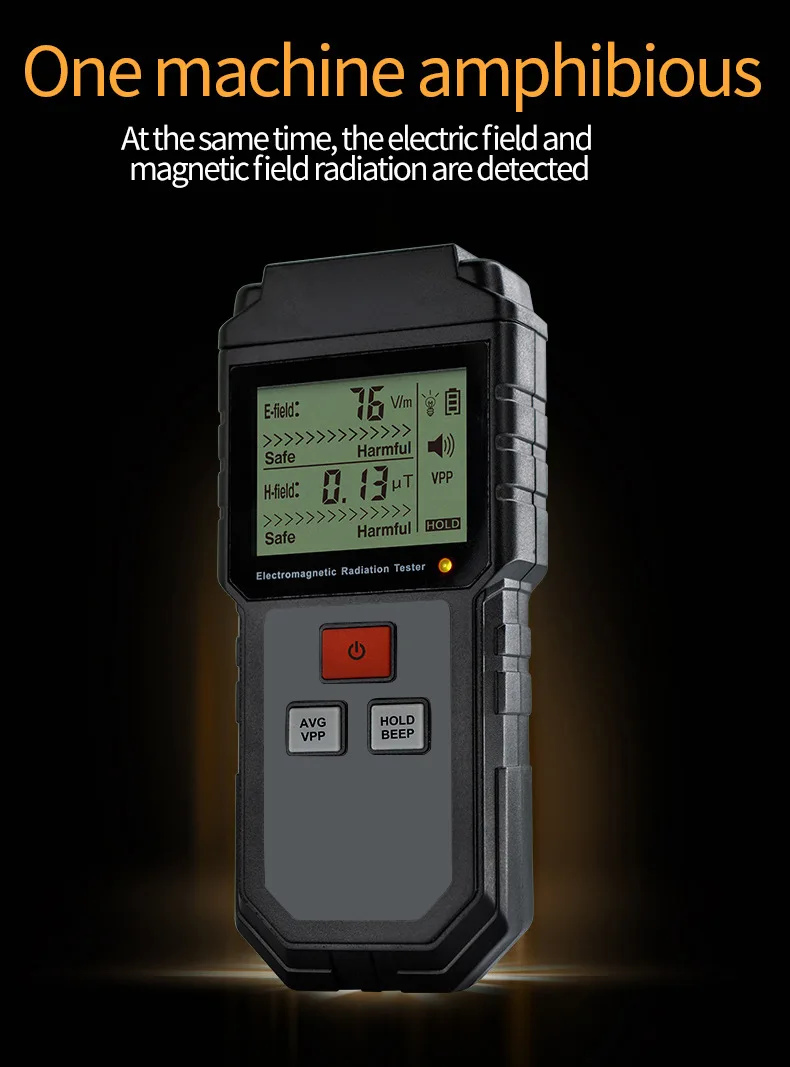 Портативный цифровой тестер электромагнитного излучения с ЖК-дисплеем, дозиметр электромагнитного поля, детектор, звуковой светильник, инструменты для сигнализации