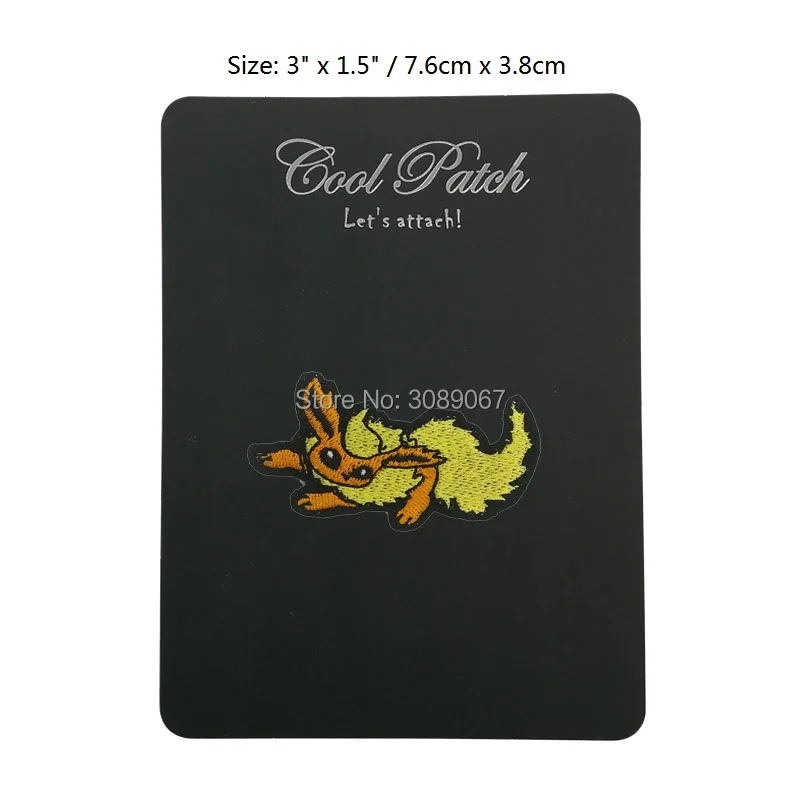 

Flareon Pokemon Go Pikachu Iron On Patches Pocket Comics Embroidered Emblem applique Costume Cosplay Team Instinct Mystic Valor