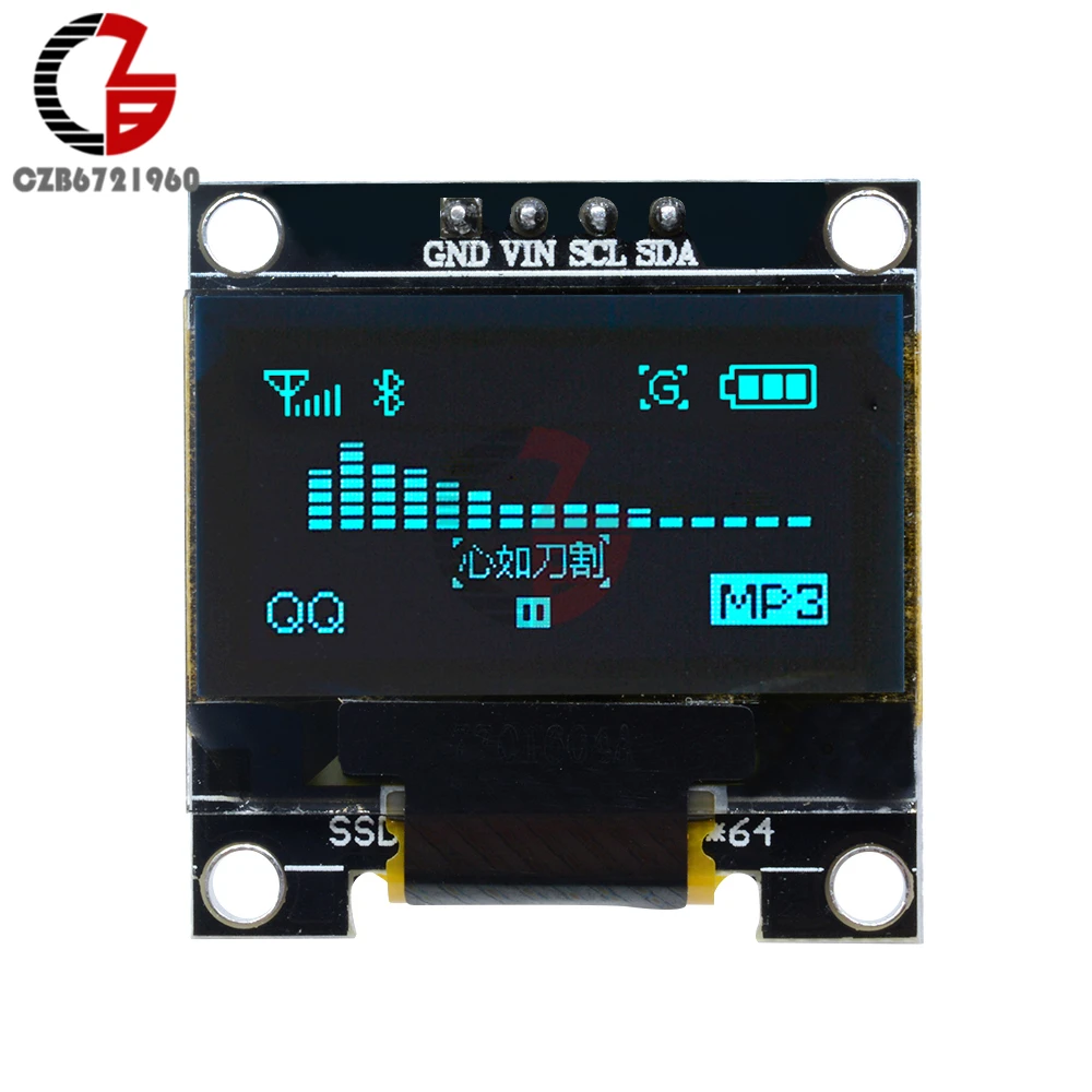 I2C IIC Серийный 128X64 0,9" O светодиодный ЖК-дисплей светодиодный Дисплей модуль 0,96 дюйма 12864 Экран доска SSD1306 GND VCC SCL внесение изменений для Arduino STM32