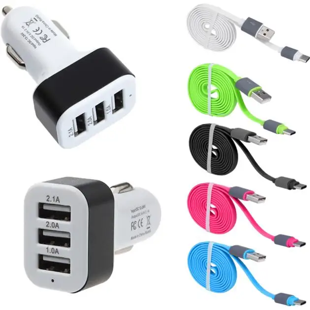 

car charger type c Quick Charge Type C USB 3 Ports Car Charger For Android Phone Samsung Xiaomi Huawei fast charger z85