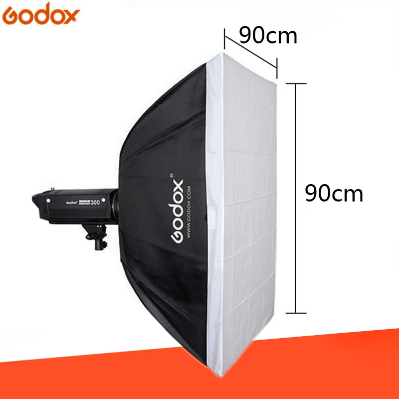 Фотовспышка Godox 90*90 см 2" x 35", студийная Стробоскопическая фотовспышка, светоотражающий прямоугольный софтбокс, рассеиватель BW90* 90 для крепления Bowens