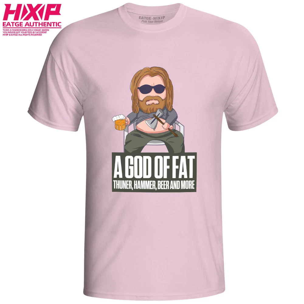 Футболка с надписью «Fat Thor», «God of Fat», «громовой Молот», «Beer», «мстители», «Endgame», Забавный дизайн, футболка HIXIP, дизайн, для мужчин и женщин - Цвет: Pink