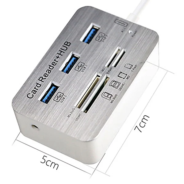 Горячая 3,0 usb hub и Card Reader COMBO высокая скорость вцв с MS/SD/M2/TF и с 3 портами usb разветвитель для компьютера