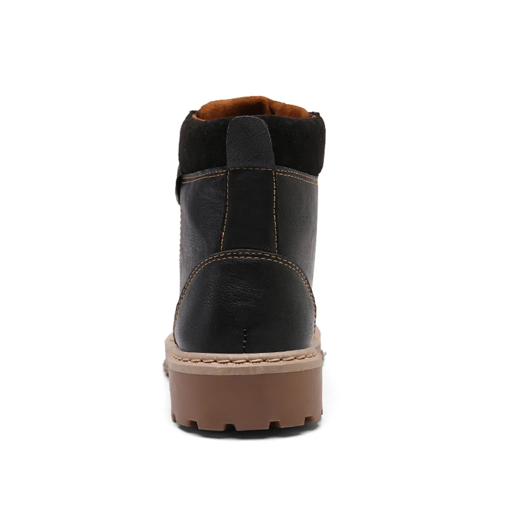 SAGACE New Autumn&Winter Men's Ankle Boots Fashion England PU Leather Patchwork High-Top Shoes Male Casual Martin Boots