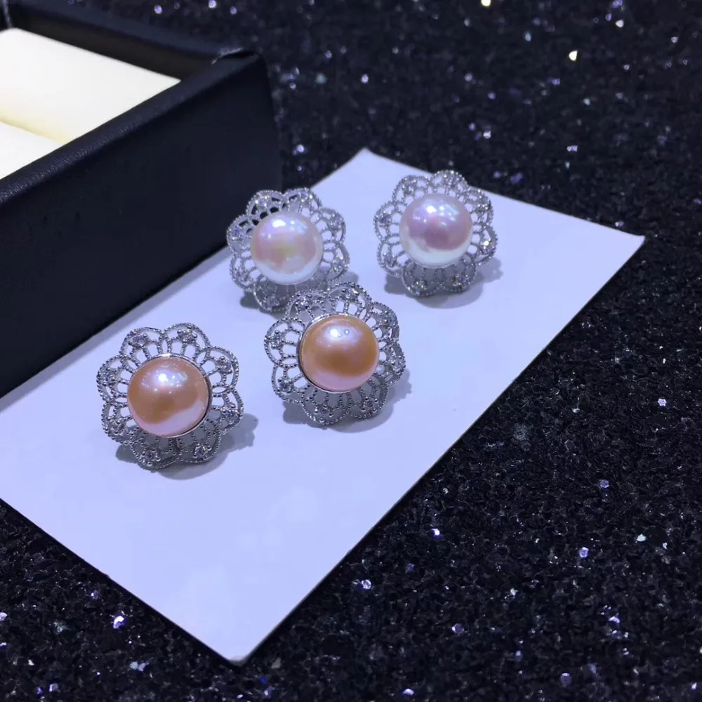 

Earrings Component and Findings, Stud Earrings Settings Mountings Parts, Nice Gift Mounts for Pearls Jade Corals Stones