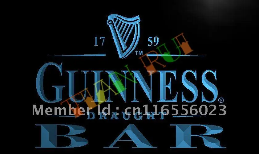

LA090- Guinness Draught Beer Bar LED Neon Light Sign