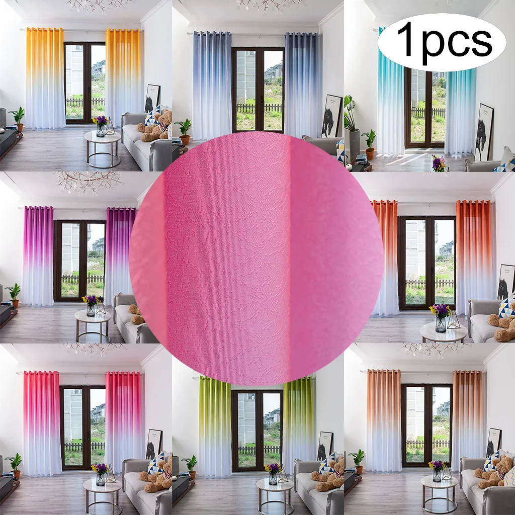 2019 New Leaves Sheer Curtain Tulle Window Treatment Voile Drape Valance 1 Panel Fabric Accessories Bedroom Creative Gradient Curtain From Douglass