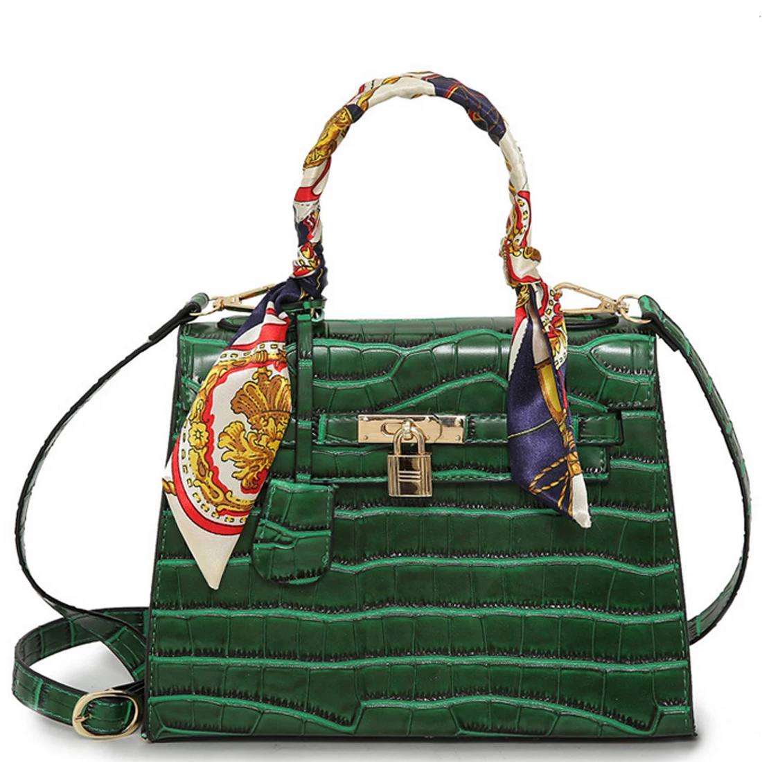 

SFG HOUSE Black Scarves Handbag Women All Matched Totes Bag Alligator Casual Women Messenger Bags Lady Work Cross Body Bags