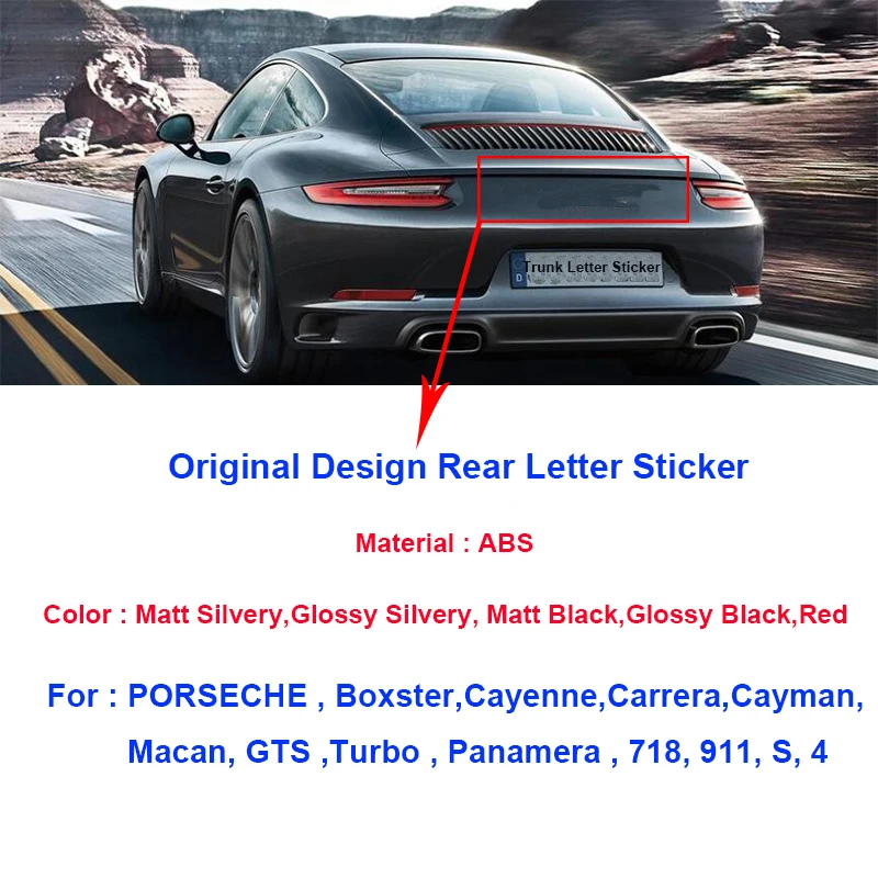 

1Set Car Rear Trunk Letter Label Auto Tail Boot Words Emblem Sticker ABS