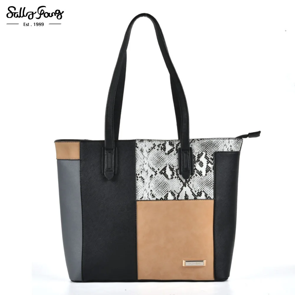 Us 66 7 2017 Sally Young Internation Brand Fashion Women Patchwork Tote Bag Plaid And Snakeskin Lady Shoulder Handbags 4 Color Sy2123 In