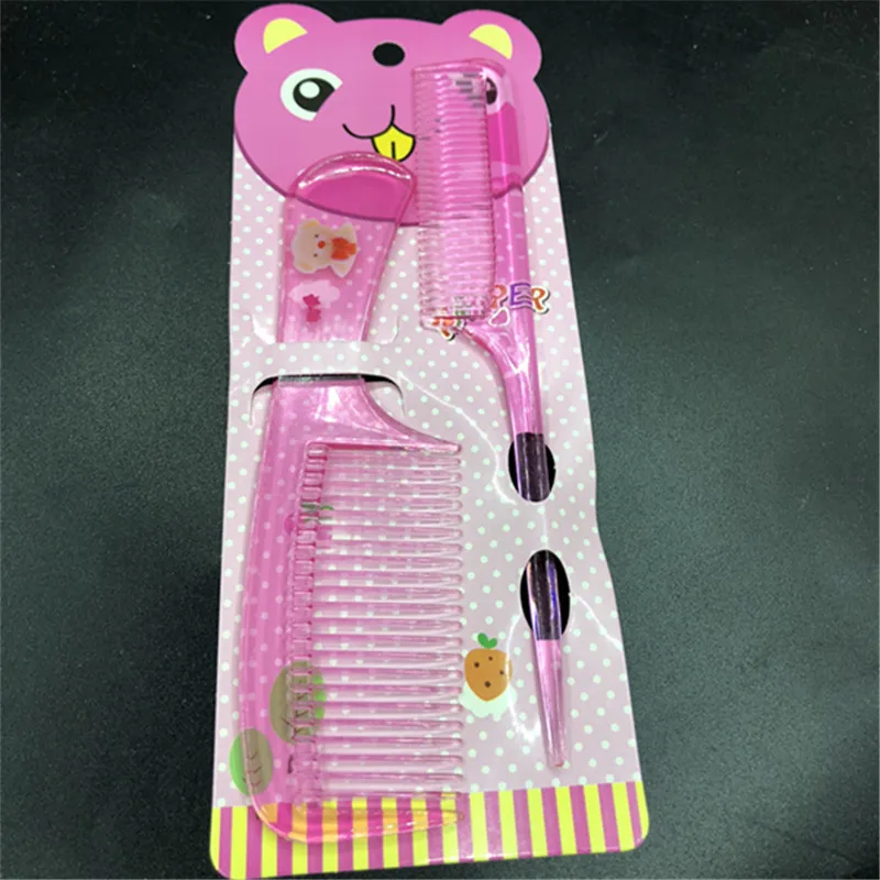 

20sets Small comb household cartoon plastic pointed tail comb dense tooth comb hair comb two-piece suit