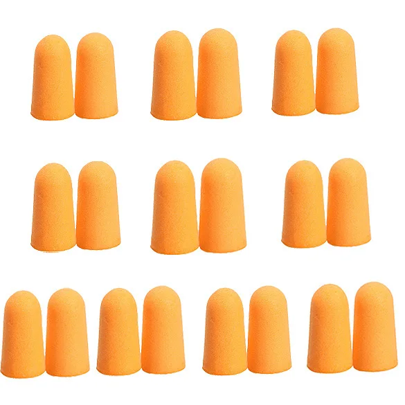 

MOONBIFFY 10Pairs Soft Orange Foam Ear Plugs Tapered Travel Sleep Noise Prevention Earplugs Noise Reduction For Travel Sleeping