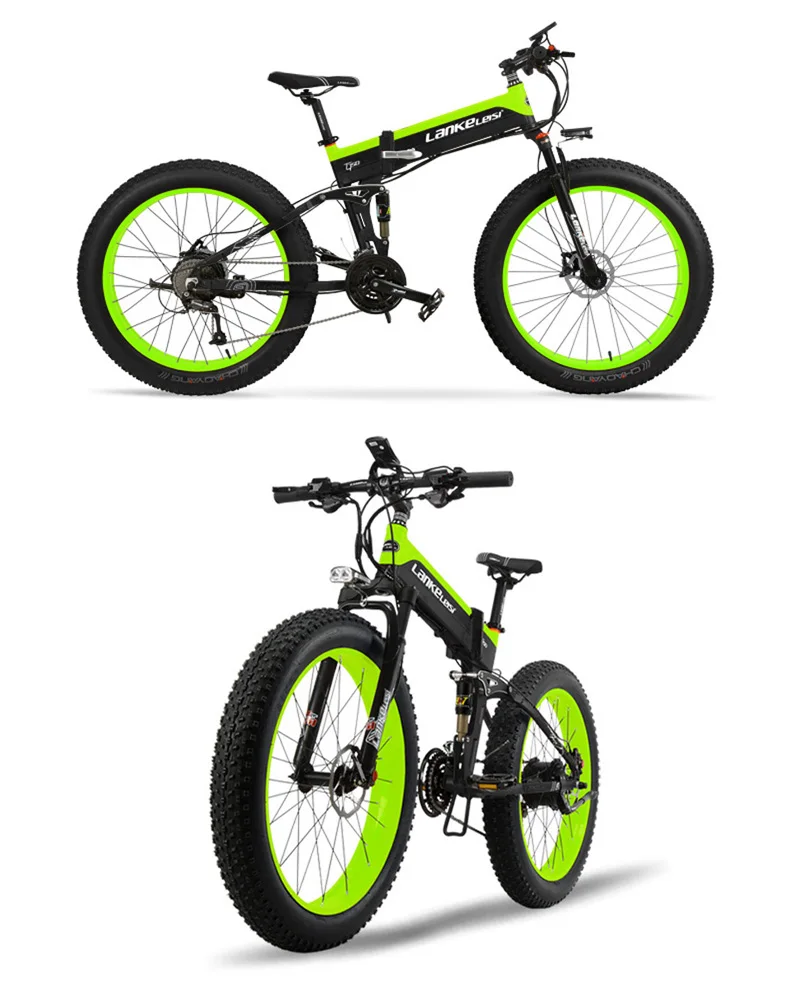 Top T750Plus New 27 Speed Ebike Fat Bike,1000W 48V 14.5Ah Strong Power, 5-Level Pedal Assist Sensor,Downhill Fork Snow Bike 18