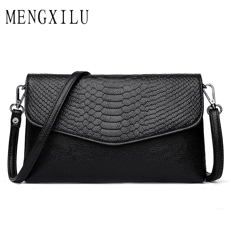 

MENGXILU Brand luxury Crossbody Bags Women Alligator Leather Handbag Flap Shoulder Bag Designer Handbags High Quality Clutch Bag