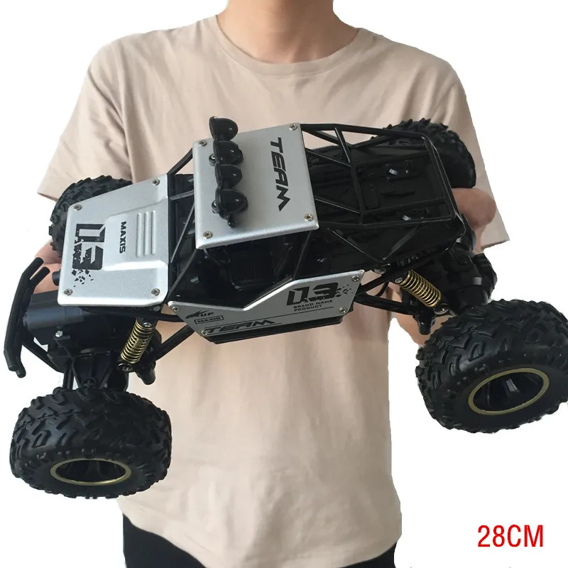 Скалолазание Rc автомобиль 4WD 2,4 GHz рок ралли 4x4 двойные двигатели Bigfoot автомобиль пульт дистанционного управления модель внедорожник игрушка лучший подарок для мальчиков - Цвет: 28cm silver