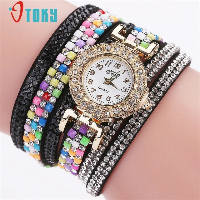 OTOKY Vintage Leather Wrap Bracelets Multilayer Faux Leather Quartz Bracelet Wat OTOKY Vintage Leather Wrap Bracelets Multilayer Faux Leather Quartz Bracelet Wat