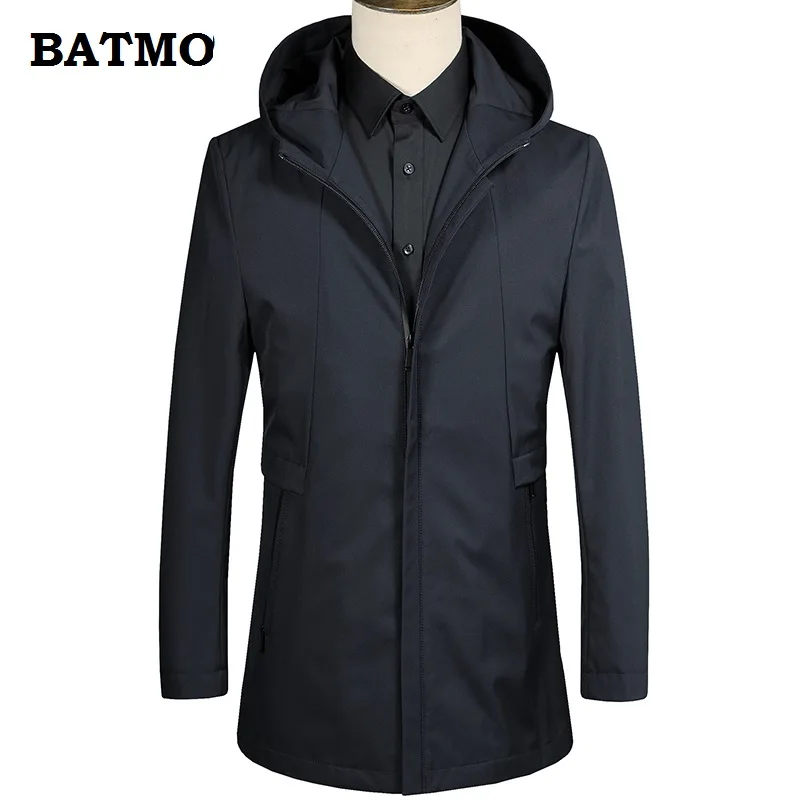 

BATMO 2018 new arrival high quality casual hooded trench coat men,men' hooded jackets plus-size M-XXXL 18651