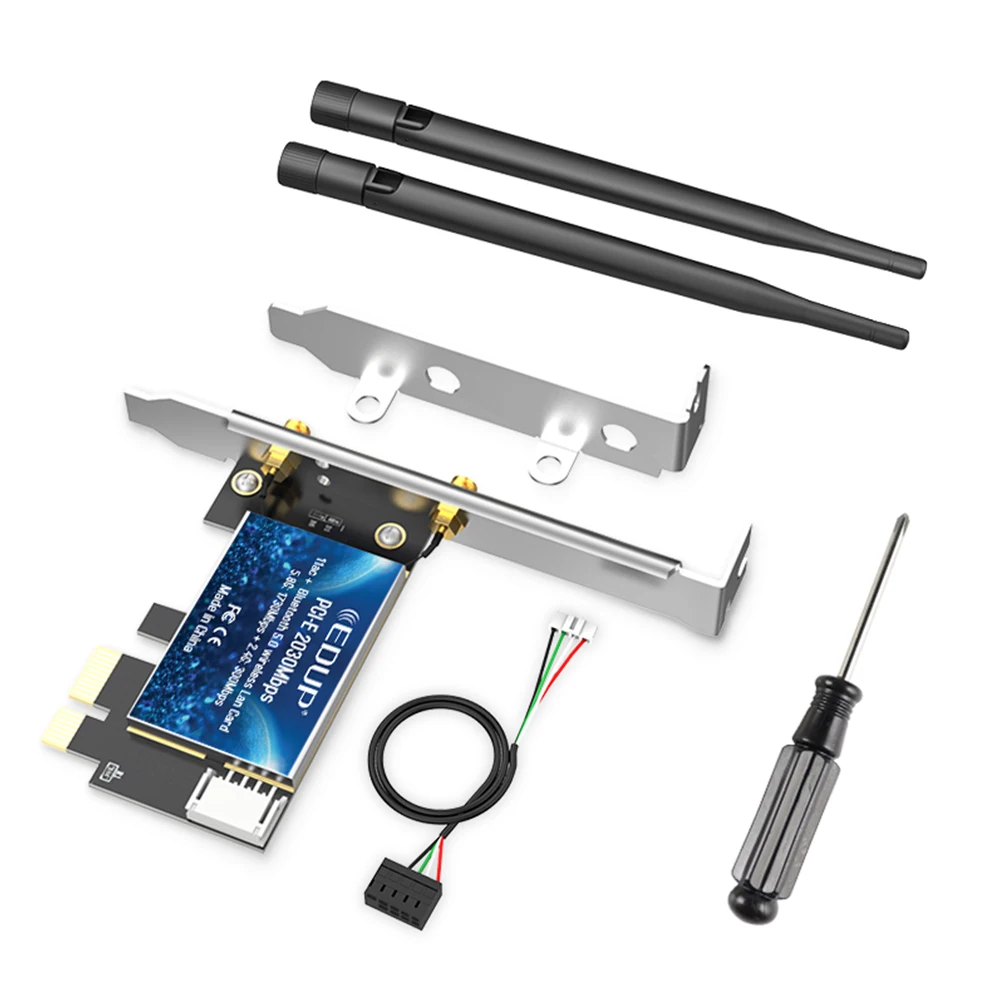 EDUP PCIE 2030Mbps BT5.0 WiFi 802.11ac 2.4Ghz Dual Band Wireless-AC 9631 PC g 5G