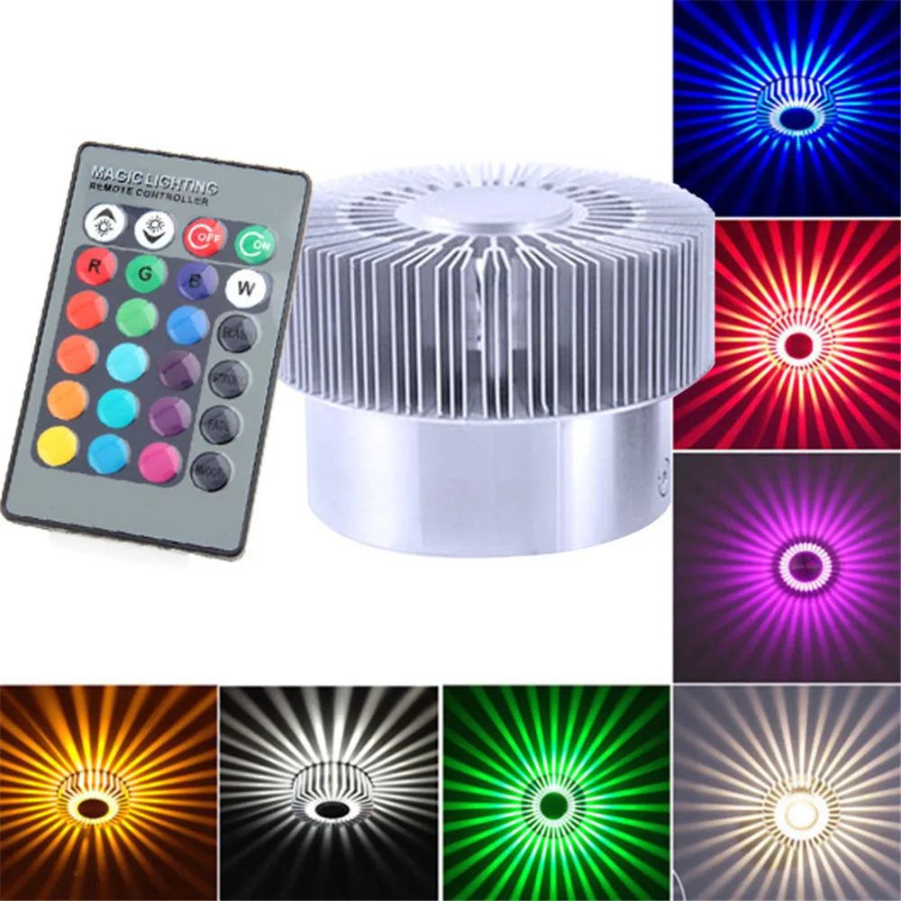 

HAMBODER Colorful RGB Sun Flower Wall Lamp Surface Install LED Light Luminaire Lighting Drop Shipping