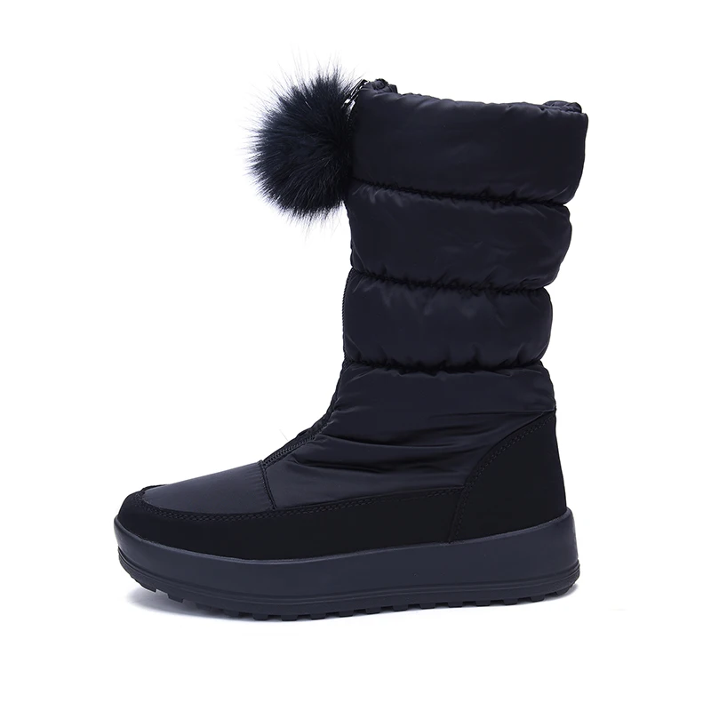 Hellenia 2018 New Children ankle Snow Boots Girls Winter shoes zip mid calf Plush lining Students Shoes black size 36-39